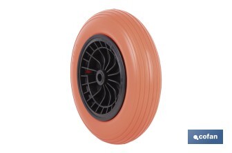 Roue de brouette de chantier avec roulement | Fabriquée avec jante en ABS increvable | Pour des poids de jusqu'à 120 kg - Cofan