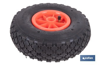 Ruota per carrello da magazzino | Senza cuscinetto | Realizzata con cerchione pneumatico in ABS - Cofan