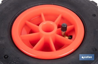 Ruota per carrello da magazzino | Senza cuscinetto | Realizzata con cerchione pneumatico in ABS - Cofan