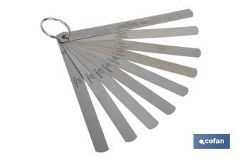 Feeler gauge 8 blades | Gap measuring tool | Available thicknesses from 0.002 to 0.020mm - Cofan