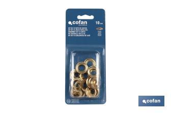 Kit de 12 sets de ojetes | Diámetros de 10 mm | Apto para montajes - Cofan