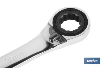 Clé combinée à cliquet réversible | Dimensions de 8 jusqu'à la 32 mm | Acier poli - Cofan