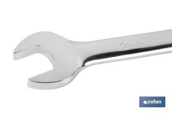 Clé combinée à cliquet réversible | Dimensions de 8 jusqu'à la 32 mm | Acier poli - Cofan