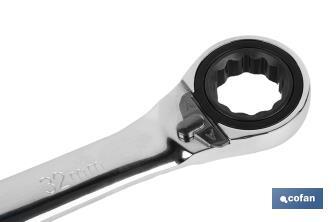 Clé combinée à cliquet réversible | Dimensions de 8 jusqu'à la 32 mm | Acier poli - Cofan
