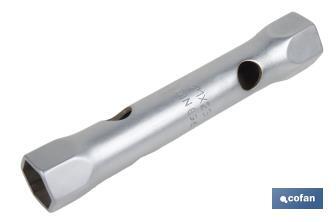 Llave de tubo DIN 896 B | Material: acero endurecido | Doble boca hexagonal | Disponible en diferentes medidas - Cofan