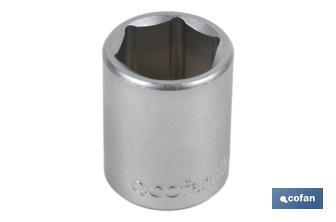 Chiave a bussola metrica 1/4" | 6 facce esagonali | Dimensioni: da 4 a 14 mm - Cofan