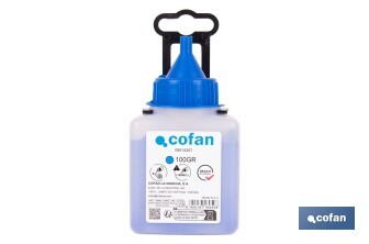 Flacon de poudre bleue de traçage | Pour cordeau | Capacité : 100, 250, 500 ou 1000 - Cofan