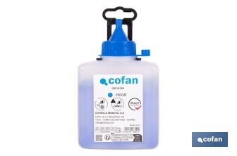 Flacon de poudre bleue de traçage | Pour cordeau | Capacité : 100, 250, 500 ou 1000 - Cofan