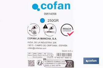 Flacon de poudre bleue de traçage | Pour cordeau | Capacité : 100, 250, 500 ou 1000 - Cofan