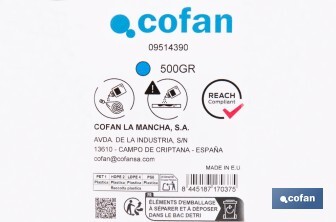 Flacon de poudre bleue de traçage | Pour cordeau | Capacité : 100, 250, 500 ou 1000 - Cofan