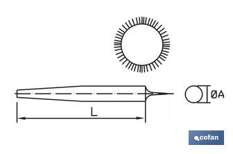 Round rasp | Available in two sizes | Replaceable and ergonomic handle | Dead smooth Model - Cofan