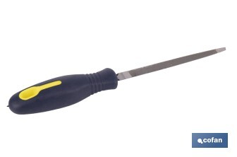 Lime triangulaire étroite | Modèle Extra-doux | Deux dimensions disponibles | Manche interchangeable et ergonomique - Cofan
