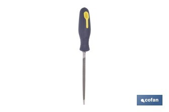 Lime triangulaire étroite | Modèle Extra-doux | Deux dimensions disponibles | Manche interchangeable et ergonomique - Cofan