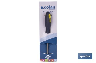 Lime triangulaire étroite | Modèle Extra-doux | Deux dimensions disponibles | Manche interchangeable et ergonomique - Cofan
