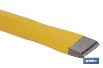 Flat chisel with hex shank | With no protective handle | Available in various sizes | Steel - Cofan