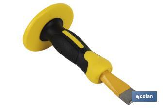 Flat chisel with hex shank | With protective handle | Available in various sizes | Steel - Cofan