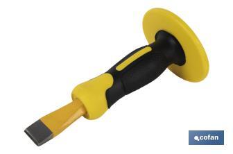 Flat chisel with hex shank | With protective handle | Available in various sizes | Steel - Cofan