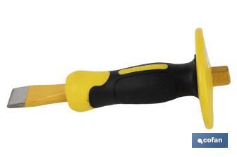 Flat chisel with hex shank | With protective handle | Available in various sizes | Steel - Cofan