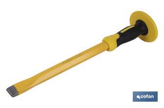 Flat chisel with hex shank | With protective handle | Available in various sizes | Steel - Cofan