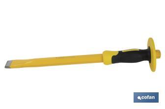 Flat chisel with hex shank | With protective handle | Available in various sizes | Steel - Cofan