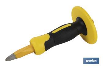 Point head chisel with hex shank | With protective handle | Available in various sizes | Steel - Cofan