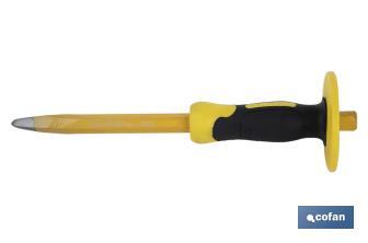 Point head chisel with hex shank | With protective handle | Available in various sizes | Steel - Cofan