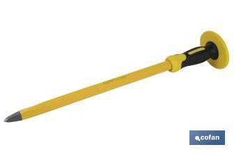 Point head chisel with hex shank | With protective handle | Available in various sizes | Steel - Cofan