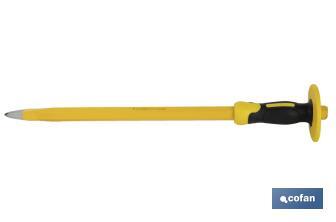 Point head chisel with hex shank | With protective handle | Available in various sizes | Steel - Cofan