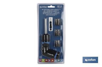 Set destornillador carraca en "T" | Contenido de 19 pcs | Modelo converter de 5:1 velocidad - Cofan