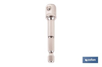 Adaptador de portavasos 3/8" para vasos de 1/4" | Longitud: 65 mm | Fabricado en acero cromo vanadio - Cofan
