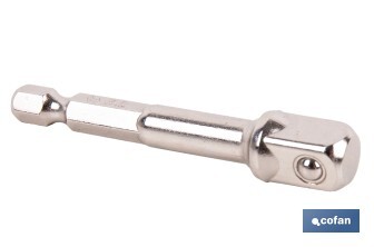 Adaptador de portavasos 3/8" para vasos de 1/4" | Longitud: 65 mm | Fabricado en acero cromo vanadio - Cofan