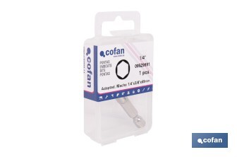 Adaptador de portavasos 3/8" para vasos de 1/4" | Longitud: 65 mm | Fabricado en acero cromo vanadio - Cofan