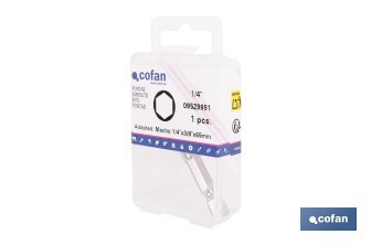 Adaptador de portavasos 3/8" para vasos de 1/4" | Longitud: 65 mm | Fabricado en acero cromo vanadio - Cofan