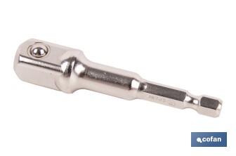 Adaptador de portavasos 1/2" para vasos de 1/4" | Longitud: 72 mm | Fabricado en acero cromo vanadio - Cofan