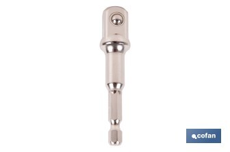 Adaptador de portavasos 1/2" para vasos de 1/4" | Longitud: 72 mm | Fabricado en acero cromo vanadio - Cofan