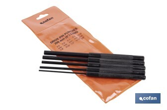 Set de 5 botadores cilíndricos | Diámetros: 3 - 10 mm | Fabricados en acero cromo vanadio templado | Uso Profesional e Industrial - Cofan