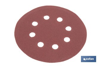 Discos de lija para lijadora Orbital | Pack de 5 hojas de lija redondas | Material: óxido de aluminio | Disponibles en diferentes granos - Cofan