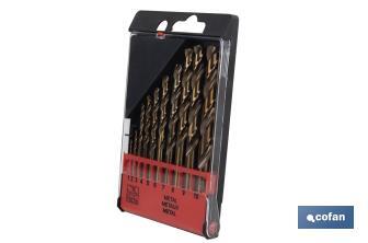 HSS-Co drill bit case | Set of 10 drill bits | Suitable for stainless steel and hard metal | Available in different diameters - Cofan