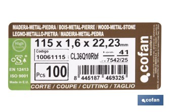 Disques De Coupe 4 X 4 - Cofan