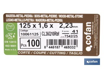 Disques De Coupe 4 X 4 - Cofan