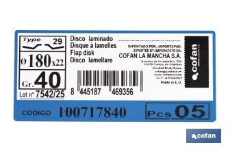 Disco Laminado Profesional Inclinado - Cofan