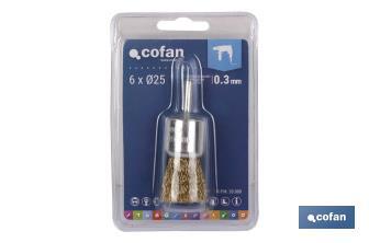 Brosse ondulée, acier laiton - Cofan