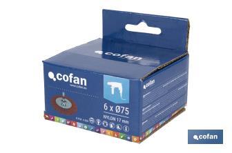 Escova circular com fios de nylon abrasivos | Disponível em diferentes tamanhos | Adequada para polir, esmerilhar, remover ferrugem, etc. - Cofan