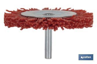 Escova circular com fios de nylon abrasivos | Disponível em diferentes tamanhos | Adequada para polir, esmerilhar, remover ferrugem, etc. - Cofan
