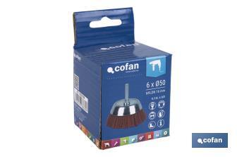 Nylon cup brush | With nylon filaments | Available in different sizes | Suitable for polishing, grinding, removing rust, etc. - Cofan