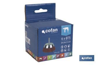 Nylon cup brush | With nylon filaments | Available in different sizes | Suitable for polishing, grinding, removing rust, etc. - Cofan