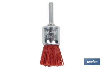 Nylon end brush | With nylon filaments | Ø6mm x 25mm | Suitable for polishing, grinding, removing rust, etc. - Cofan