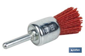 Nylon end brush | With nylon filaments | Ø6mm x 25mm | Suitable for polishing, grinding, removing rust, etc. - Cofan