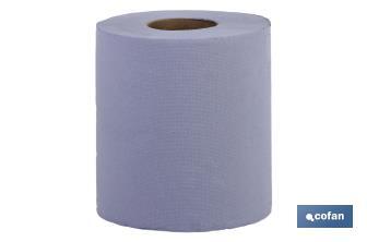 Papel Secamanos blanco | Material reciclado | Pack de 6 Rollos | Peso rollo 0,8 kilos 90 metros - Cofan