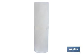 PVC square mesh | Mesh aperture of 5mm | Available in white | Size: 1 x 25mm - Cofan